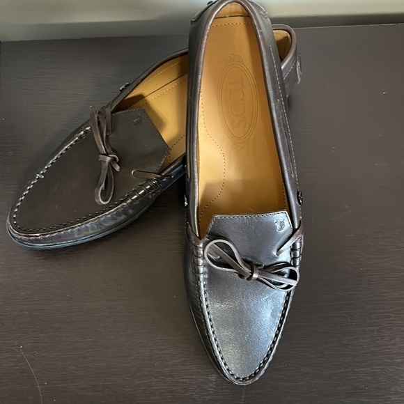 Tod's Other - TODS CITY GOMMINO LEATHER DRIVING SHOES Mens Dark Brown Italian Sz 40 US 8